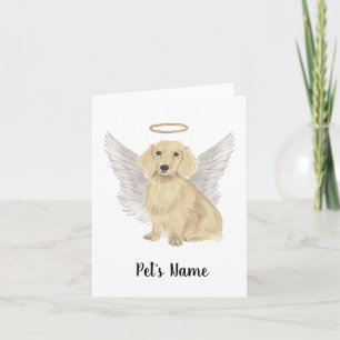 Cream Long Haired Dachshund Sympathy Memorial Card