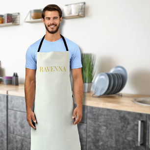 Cream Luxury Custom Serif Name Gift For Her Apron