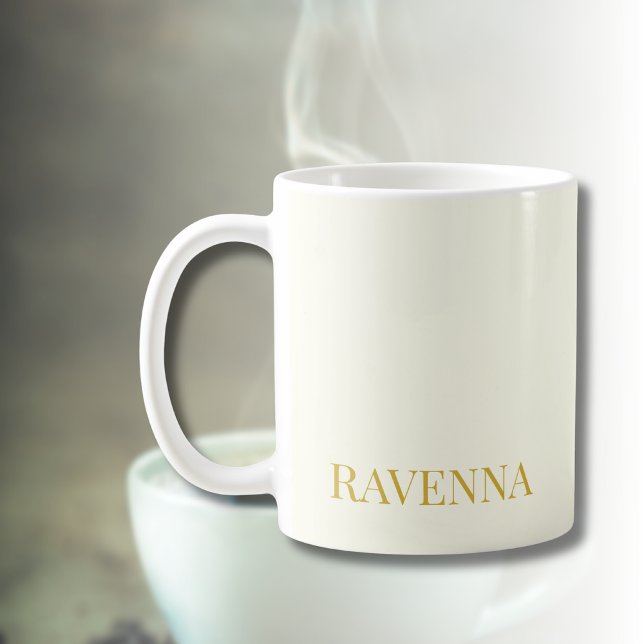 Cream Luxury Custom Serif Name Gift For Her Coffee Mug (Creator Uploaded)