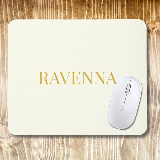 Cream Luxury Custom Serif Name Gift For Her Mouse Pad (Creator Uploaded)