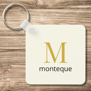 Cream Luxury Personalized Monogram Gift For Her Key Ring