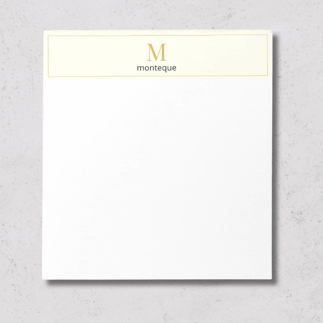 Cream Luxury Serif Personalised Monogram Notepad (Creator Uploaded)
