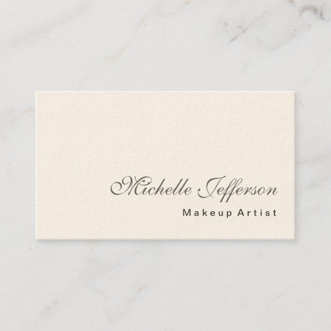 Cream Make up Artist Script Amazing Business Card (Front)
