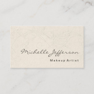Cream Make up Artist Script Pattern Business Card