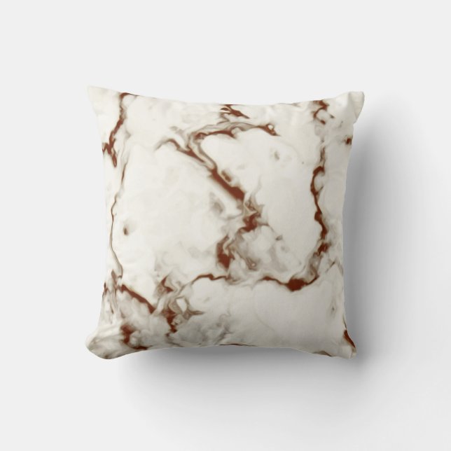 Cream Marble brown grey diy customize Cushion (Front)