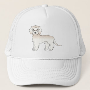 Cream Mini Goldendoodle Cute Cartoon Dog Trucker Hat