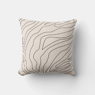 Cream Minimal Abstract Lines Cushion