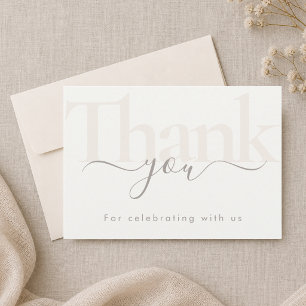 Cream Minimal Chic Gender Neutral Oh Baby Shower Thank You Card