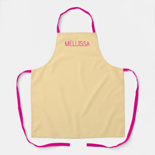 Cream minimalist custom name  apron