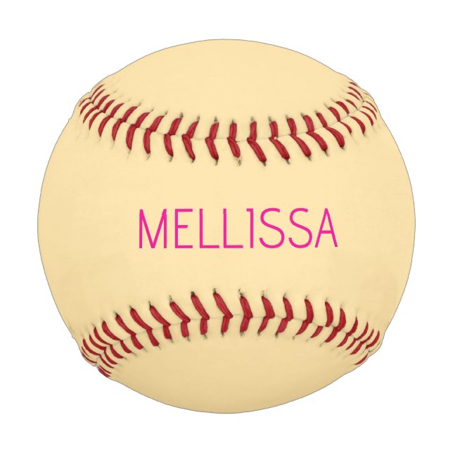 Cream minimalist custom name  baseball (Front)
