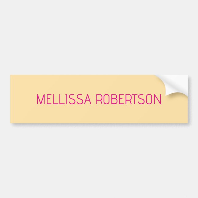 Cream minimalist custom name  bumper sticker (Front)
