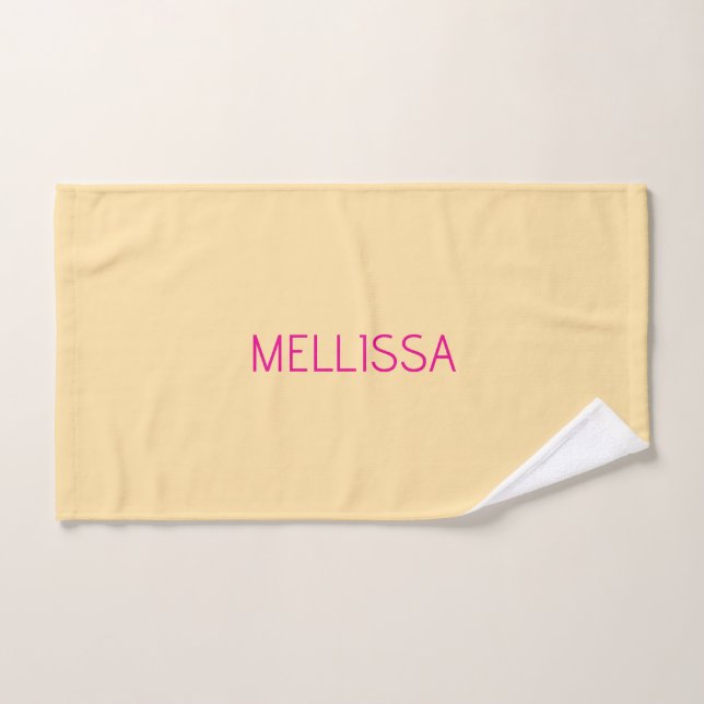 Cream minimalist custom name  hand towel (Hand Towel)