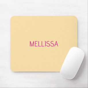 Cream minimalist custom name mouse pad