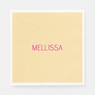 Cream minimalist custom name napkin