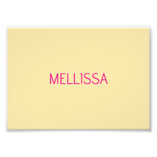Cream minimalist custom name photo print