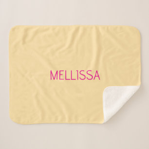 Cream minimalist custom name sherpa blanket