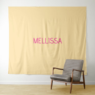 Cream minimalist custom name tapestry
