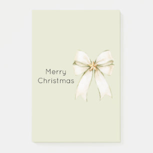 Cream Mint Bow Gold Star Christmas Post-it Notes