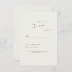 Cream Modern Font Wedding RSVP