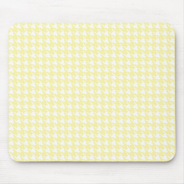 Cream Modern Houndstooth at Emporiomoffa Mouse Pad (Front)