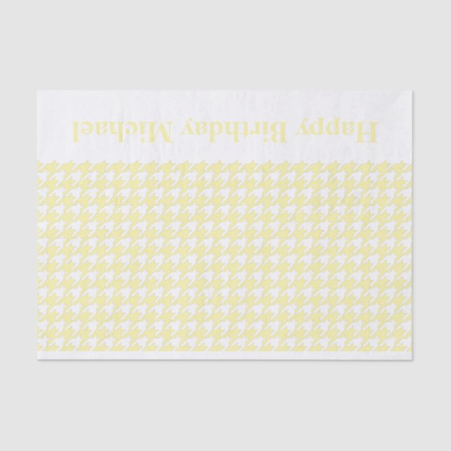 Cream Modern Houndstooth w/custom message Tissue Paper (Front)