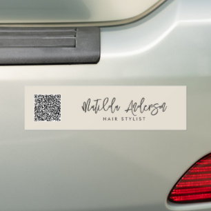Cream modern minimal elegant script  bumper sticker