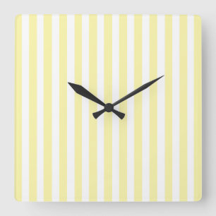 Cream Modern Stripes Square Wall Clock