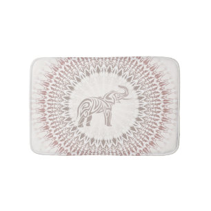 Cream Ombre Elephant Mandala Bath Mat