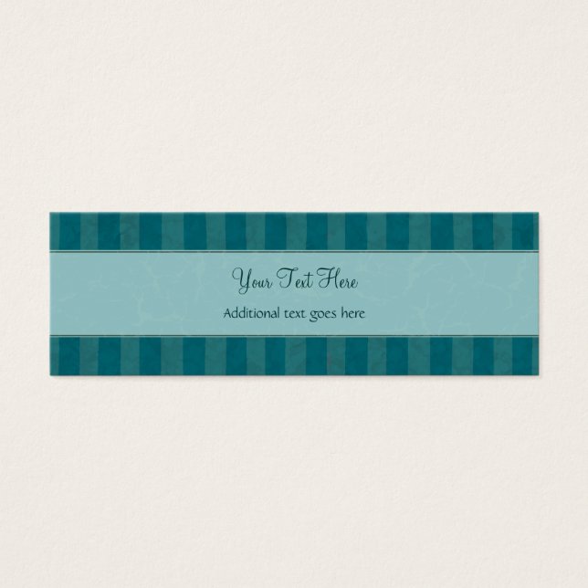 Cream on Teal Floral Wisps & Stripes with Monogram (Front)