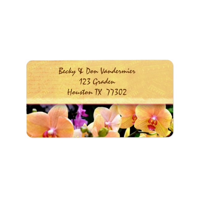 Cream Orchid Flower Labels (Front)