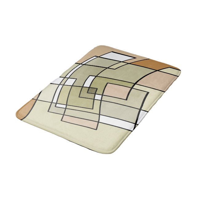 Cream Pastel Autumn Abstract Art Bath Mat (Angled)