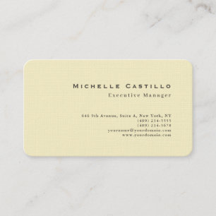 Cream Pastel Color Minimalist Modern Plain Name Business Card