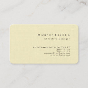 Cream Pastel Colour Minimalist Modern Plain Name Business Card