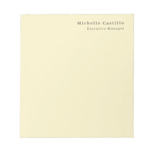 Cream Pastel Colour Minimalist Modern Plain Name Notepad