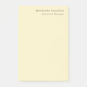 Cream Pastel Colour Minimalist Modern Plain Name Post-it Notes