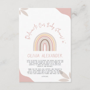 Cream Pastel Simple Minimalist Baby Shower Enclosure Card