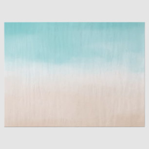 Cream Peach Aqua Ombre  Tissue Paper