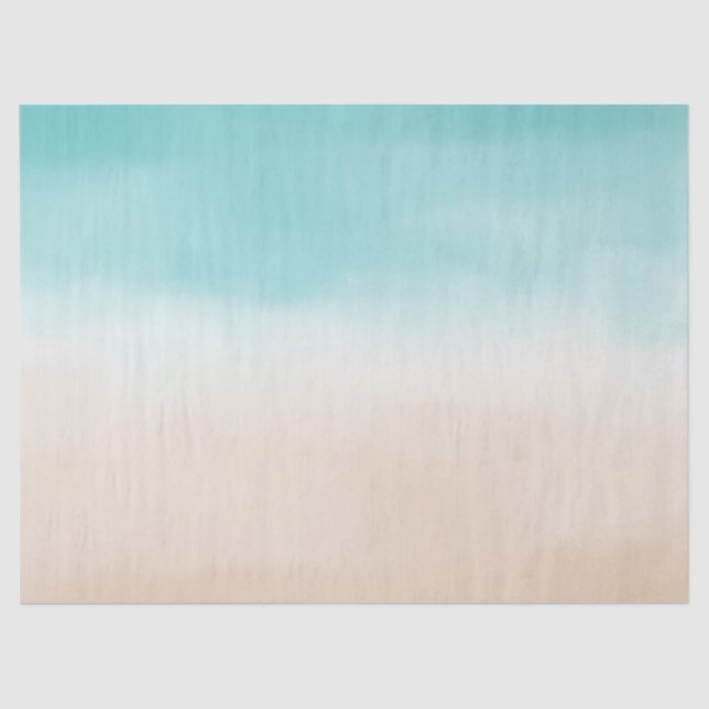 Cream Peach Aqua Ombre  Tissue Paper (Front)
