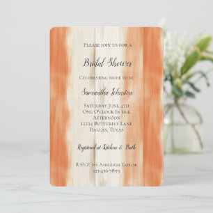 Cream Peach Orange Stripes Bridal Shower Invitation
