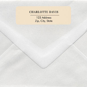 Cream peach return address  label