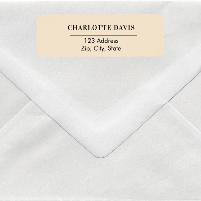 Cream peach return address  label (Creator Uploaded)