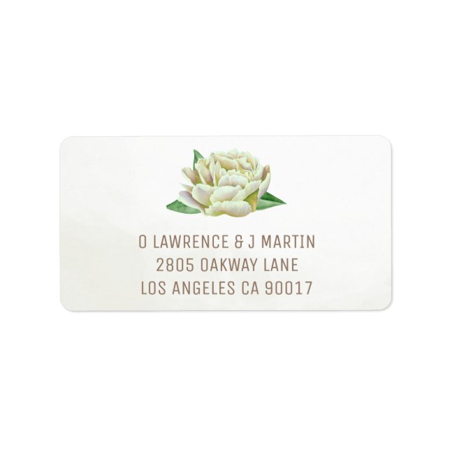 Cream Peony Address Labels (Front)