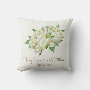 Cream Peony Wedding Cushion