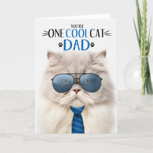Cream Persian Cat Father's Day One Cool Cat Holiday Card