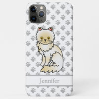 Cream Persian Cute Cartoon Cat & Name