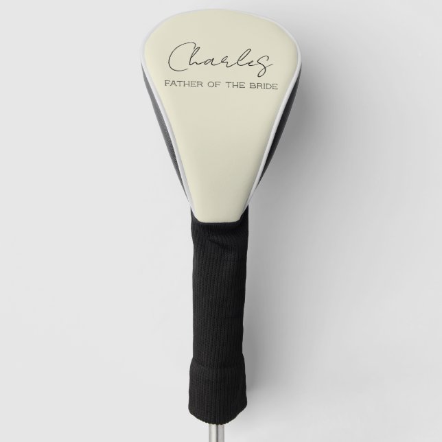 Cream Personalised Father of the Bride Golf Head Cover (Front)