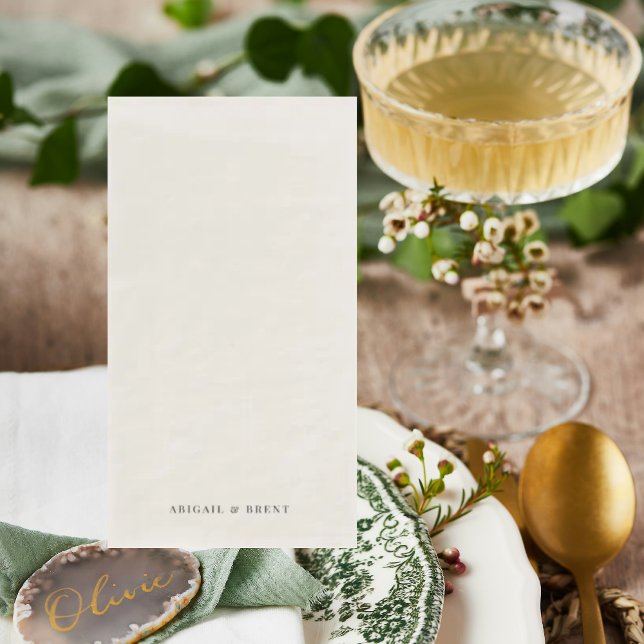 Cream Personalised Wedding  Napkin (Creator Uploaded)