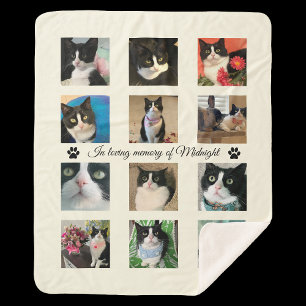 Cream Photo Cat Loss Memorial Sherpa Blanket