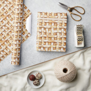 Cream Pie Crust Birthday Wrapping Paper
