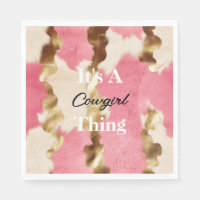 Cream Pink Gold Cowgirl Cowhide Quote Birthday